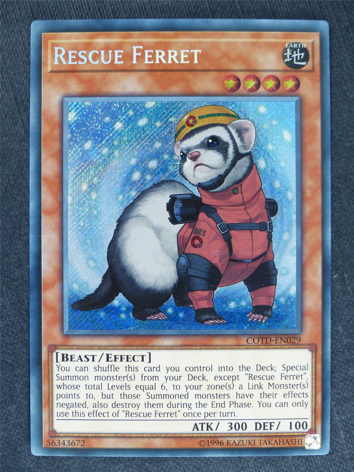 Rescue Ferret COTD Secret Rare - Yugioh Cards #O4