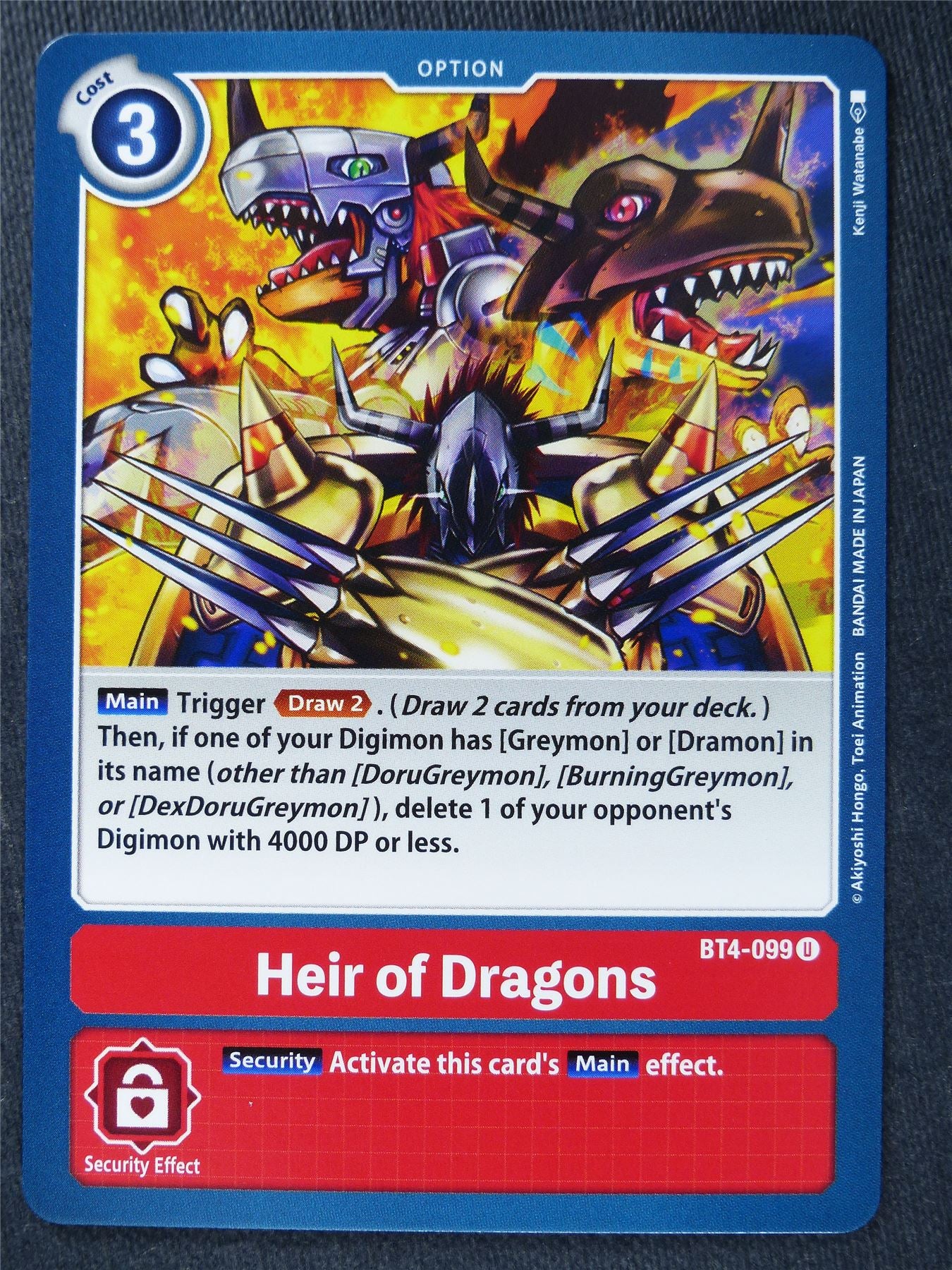 Heir of Dragons BT4-099 U - Digimon Cards #ZL