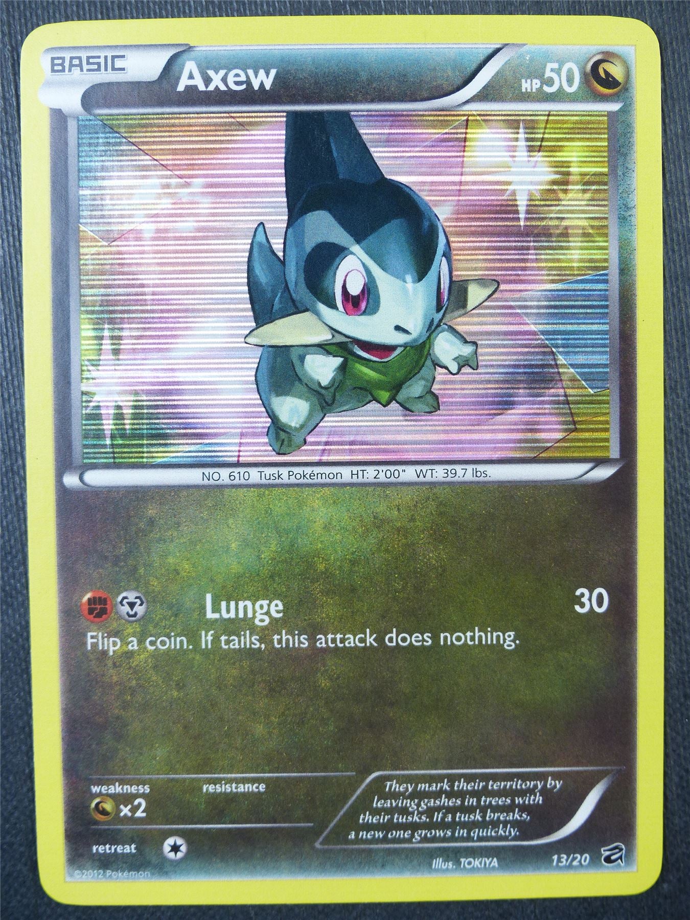 Axew 13/20 Holo - Pokemon Card #8LV