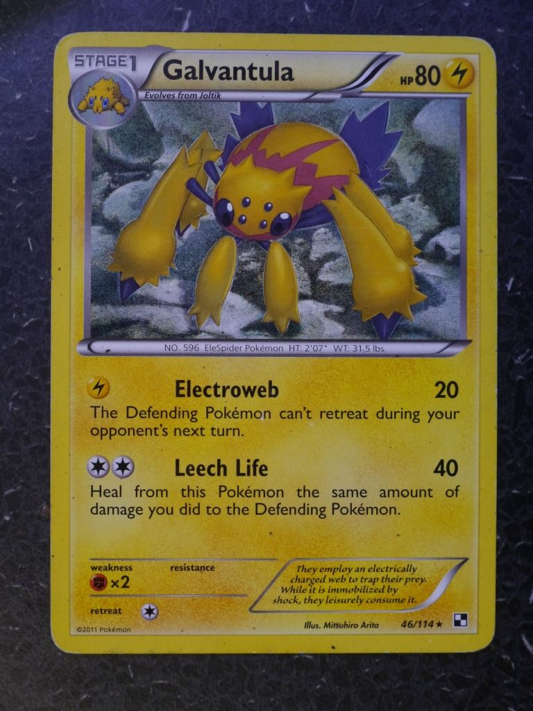 Pokemon Cards: GALVANTULA 46/114 RARE # 5J12