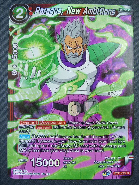 Paragus New Ambitions BT11 Foil - Dragon Bal Super Card #8YS