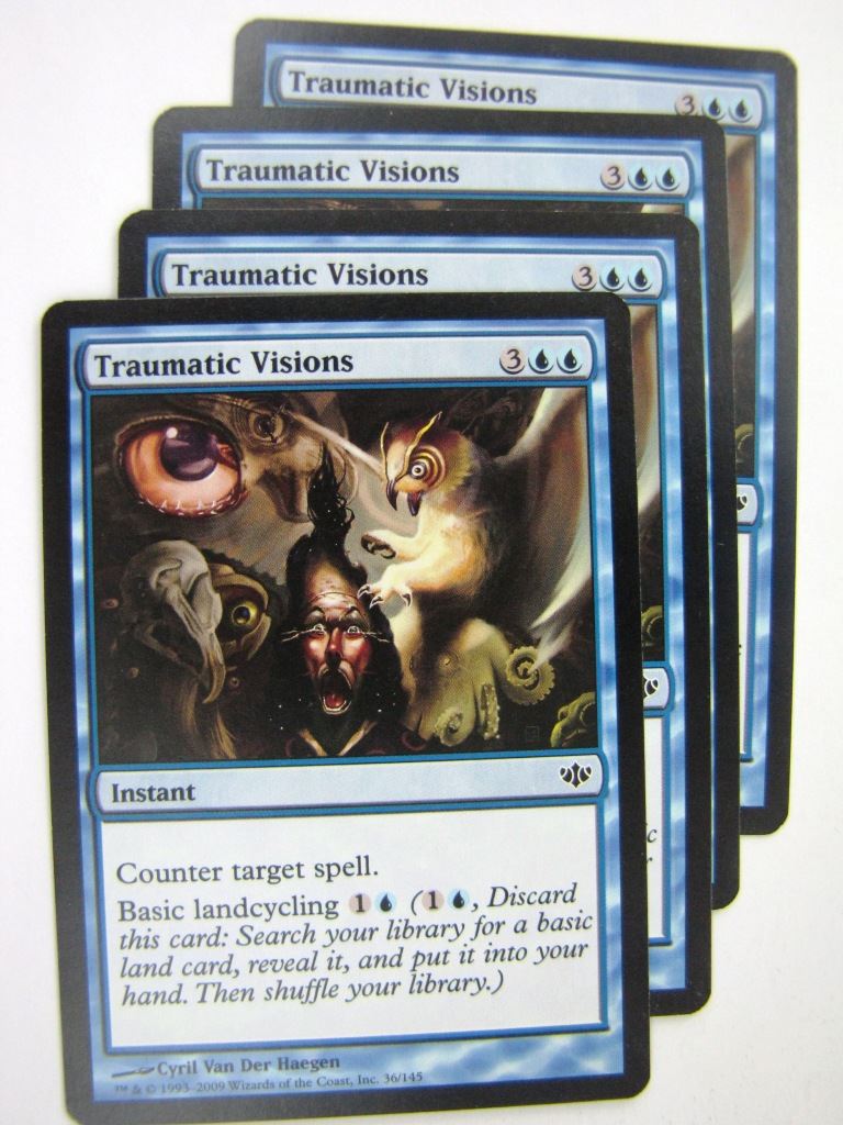 MTG Magic Played Cards: TRAUMATIC VISIONS x4 # 8A79