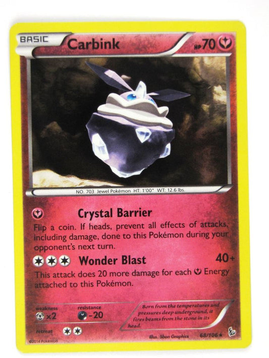 Pokemon Cards: CARBINK 68/106 HOLO # 21D15