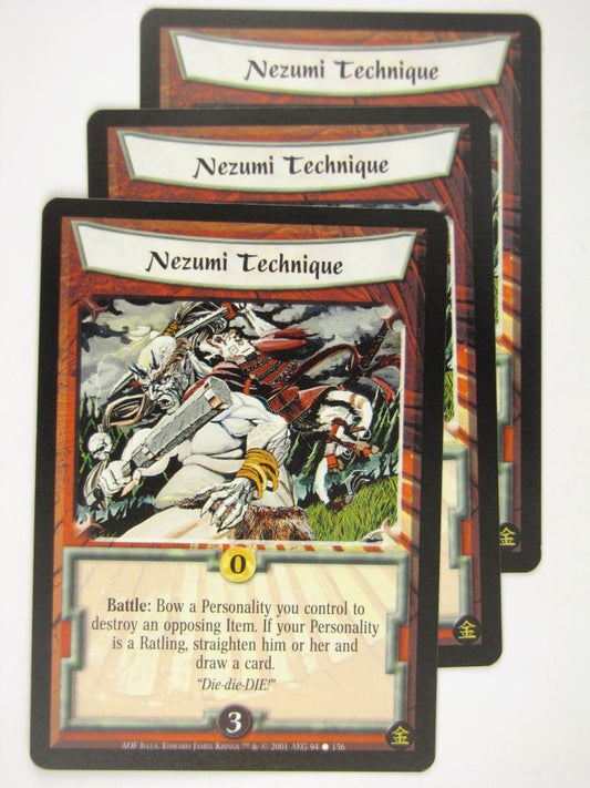 Vintage L5R Cards: NEZUMI TECHNIQUE x3 # 16J59