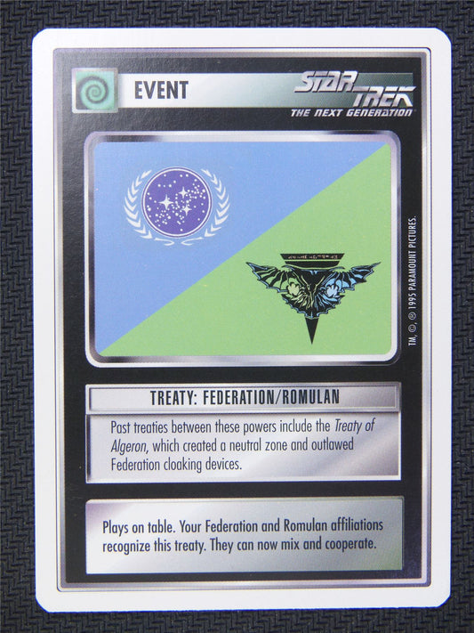 Event Treaty Federation Romulan - Star Trek CCG Next Gen #4WI