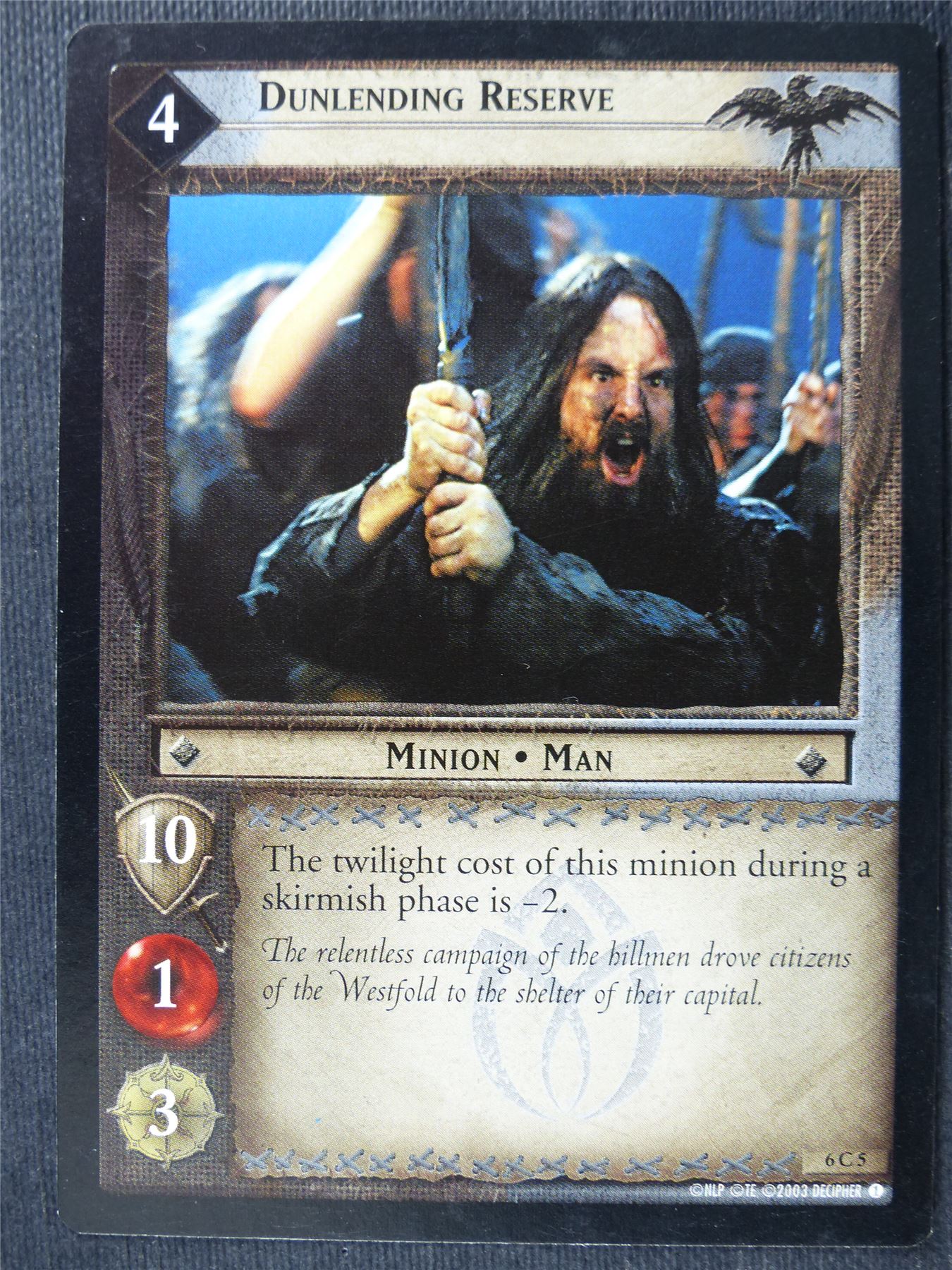 Dunlending Reserve 6 C 5 - LotR Card #4BC