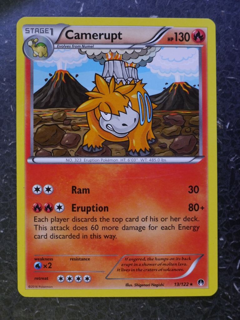 Pokemon Cards: CAMERUPT 13/122 RARE # 5I59