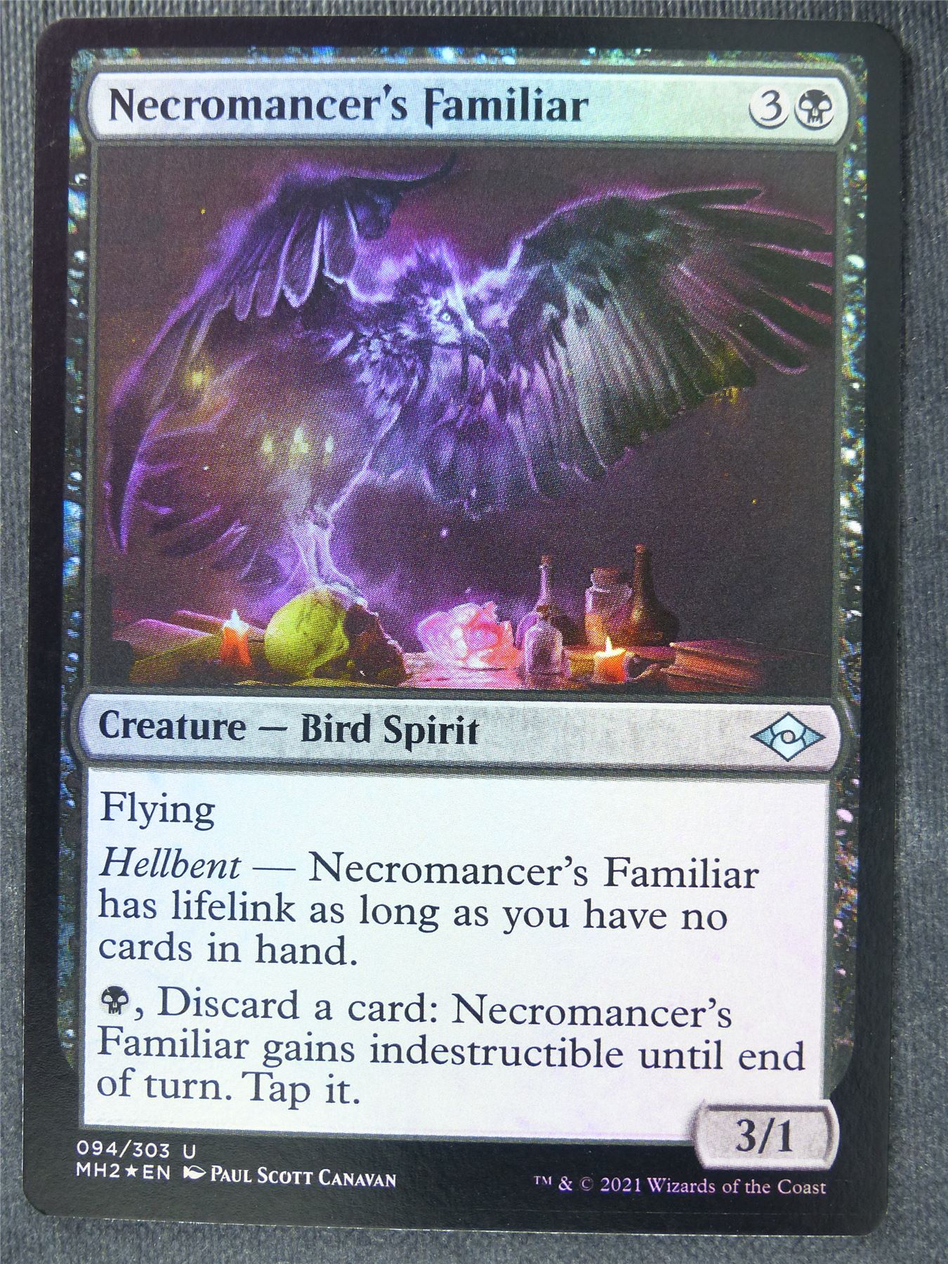 Necromancer's Familiar Foil - Mtg Magic Cards #1VR