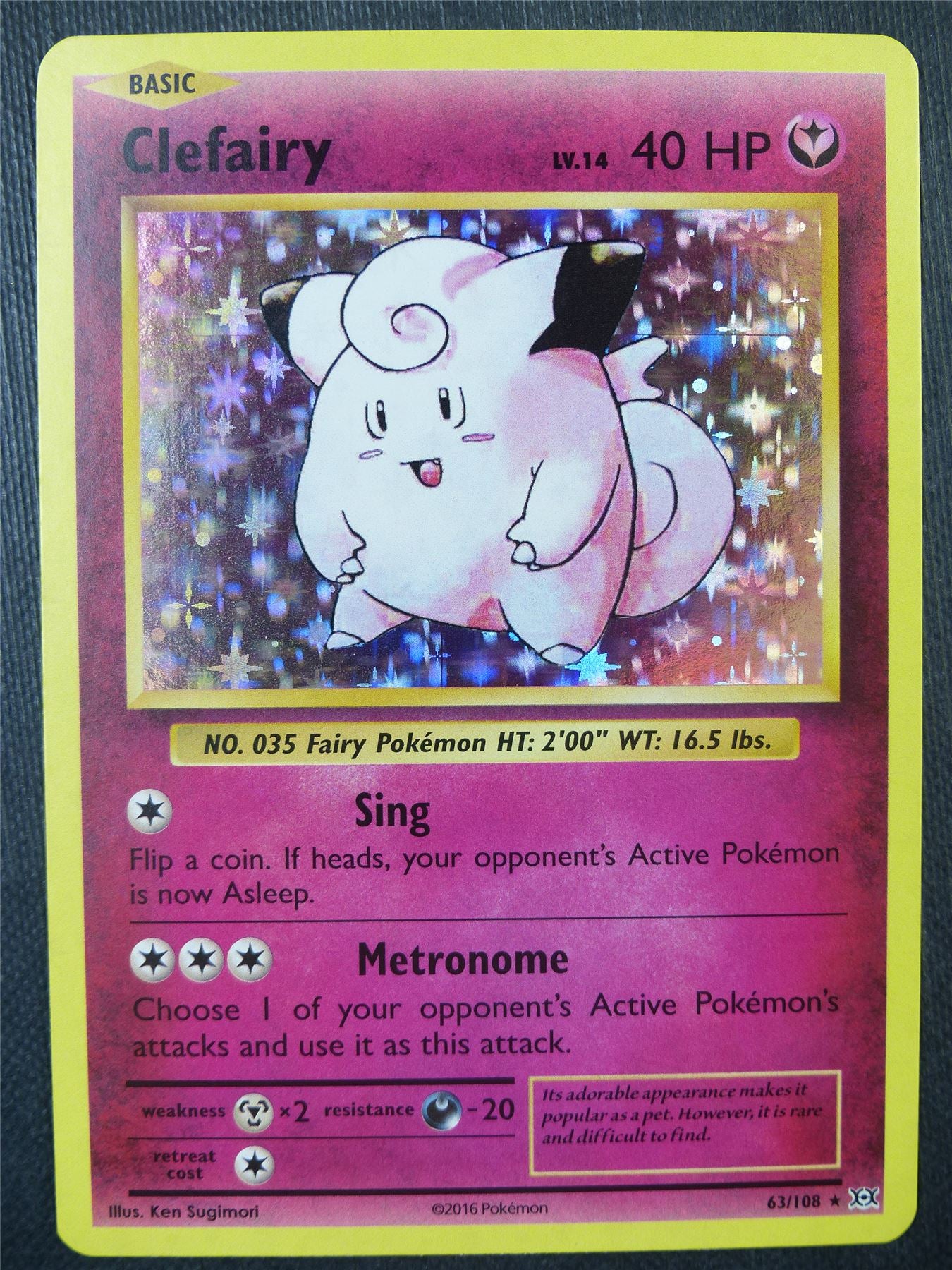 Clefairy 63/108 Holo - Pokemon Card #8M9