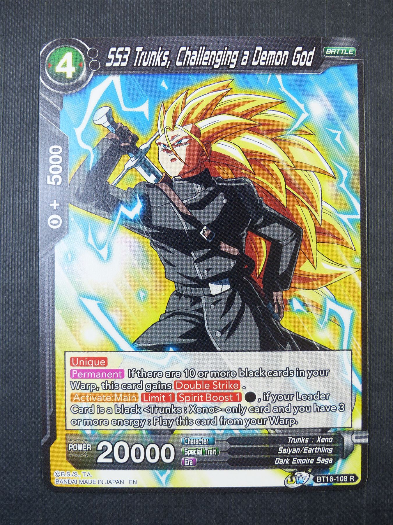 SS3 Trunks Challening a Demon God R - Dragon Ball Super Card #1K